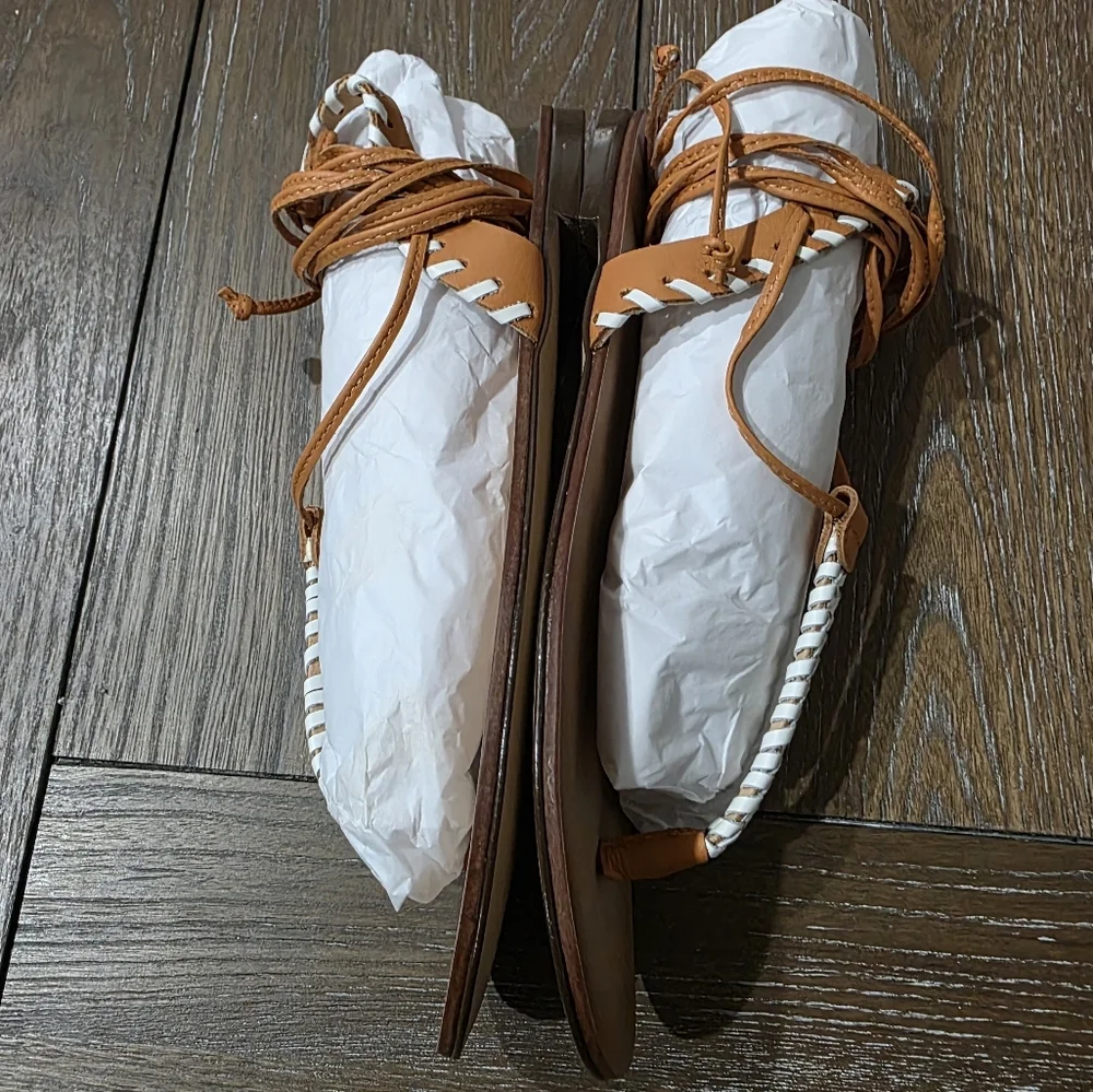 Anthropologie Tie Up Thong Sandals, Women's Size EU 37, US 6